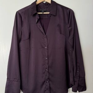 Banana Republic Deep Purple Satin Shirt